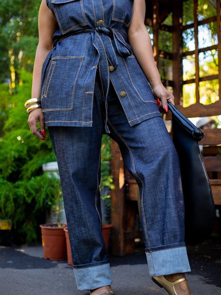 

Denim Plain Casual Jeans, Denim blue, Jeans