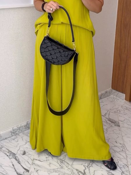 

Casual Plain Loose Wide Leg Pants, As picture, Pants