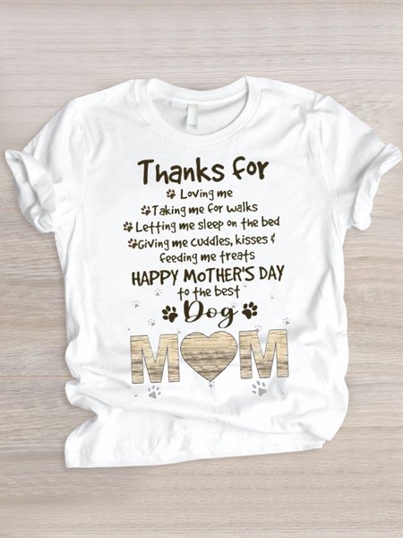 

Casual Text Letters Crew Neck Short Sleeve T-shirt, White, T-shirts