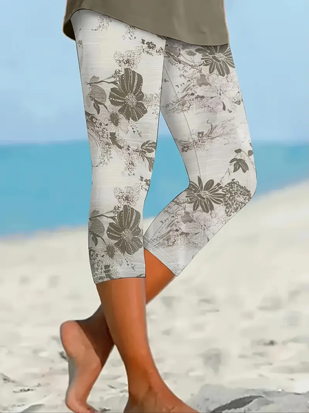 

Women's Floral Spring Print Fashion Leggings, As picture, Pants