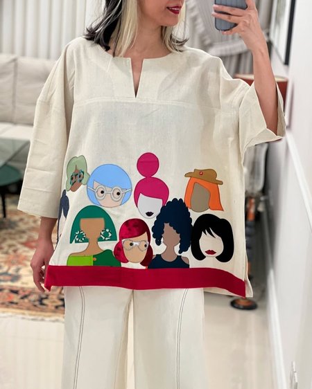 

Chemical Fiber Blend Casual Figure Printing Notched Raglan Sleeve Blouse, White, Blouses and Shirts