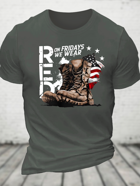 

On Fridays We Wear R.E.D Cotton T-Shirt, Deep gray, T-shirts
