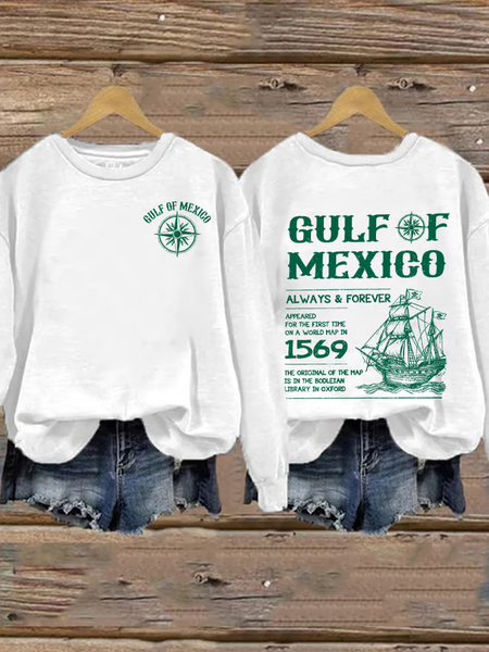 

Women's Gulf Of Mexico Printed Sweatshirt, White, Hoodies&Sweatshirts