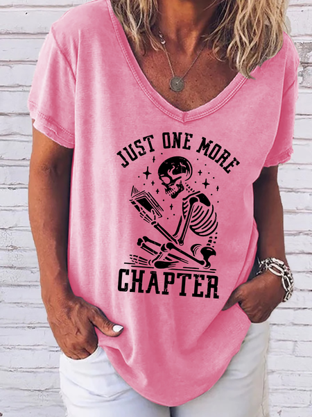

Women's Just One More Chapter Shirt, Bookworm T-Shirt, Pink, T-shirts