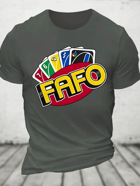 Fafo Wild Card Cotton T-Shirt, Deep gray, T-shirts