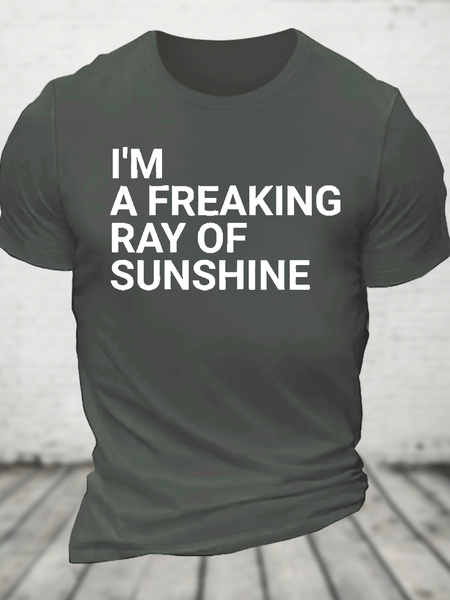 

I'm A Freaking Ray Of Sunshine Funny Joke Cotton T-Shirt, Deep gray, T-shirts