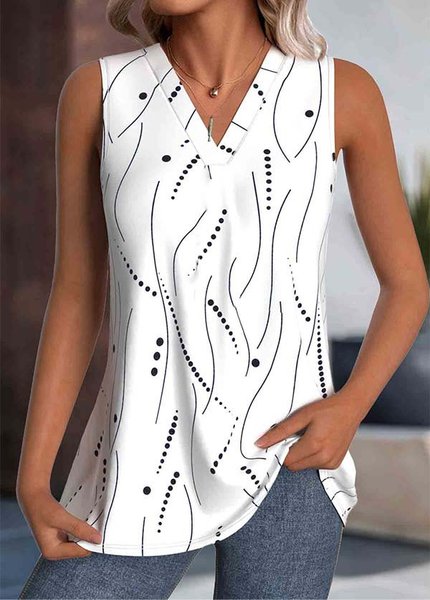 

Women Sleeveless Tank Top Camisole Summer Abstract Polka Dots V Neck Daily Casual Top, As picture, Tanks & Camis