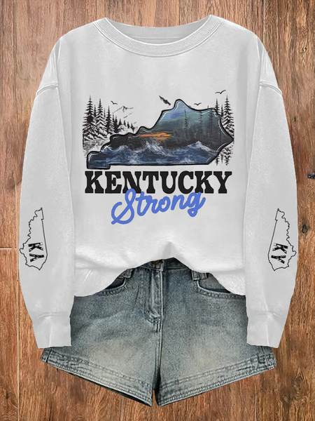

Women's Kentucky Flooding 2025 Unsinkable Casual Sweatshirt, White, Hoodies&Sweatshirts