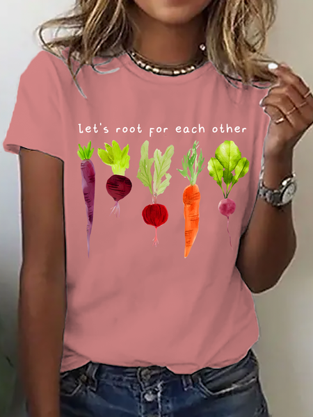 

Let's Root For Each Other Cotton T-Shirt, Orange pink, T-shirts