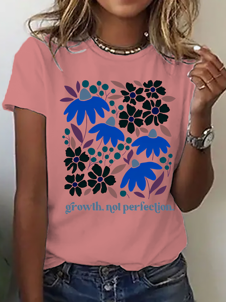 

Mental Health Shirt, Growth Not Perfection, Positive Affirmation T-Shirt Cotton T-Shirt, Orange pink, T-shirts
