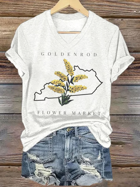 

Women's Kentucky Flooding 2025 Unsinkable Print V-Neck T-Shirt, White, T-shirts