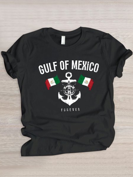 

Casual Text Letters Crew Neck Short Sleeve T-shirt, Black, T-shirts