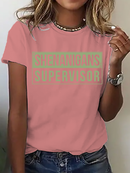 

Shenanigans Supervisor Cotton T-Shirt, Orange pink, T-shirts