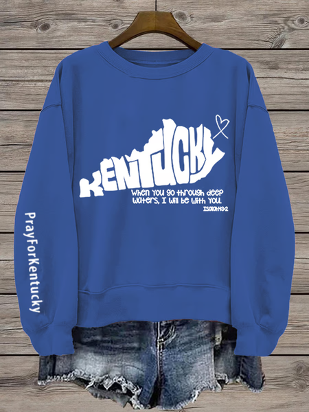 Women's Kentucky Flooding 2025 Unsinkable Casual Sweatshirt, Blue, Hoodies&Sweatshirts