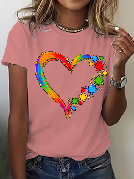 

Autism Heart Awareness Shirt,Autism Shirt,Autism Mom,Awareness Shirt Cotton T-Shirt, Orange pink, T-shirts