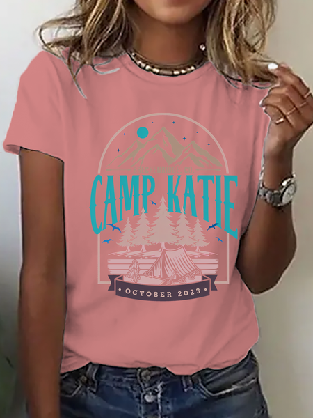 

Vintage Camp Bachelorette Shirt Cotton T-Shirt, Orange pink, T-shirts