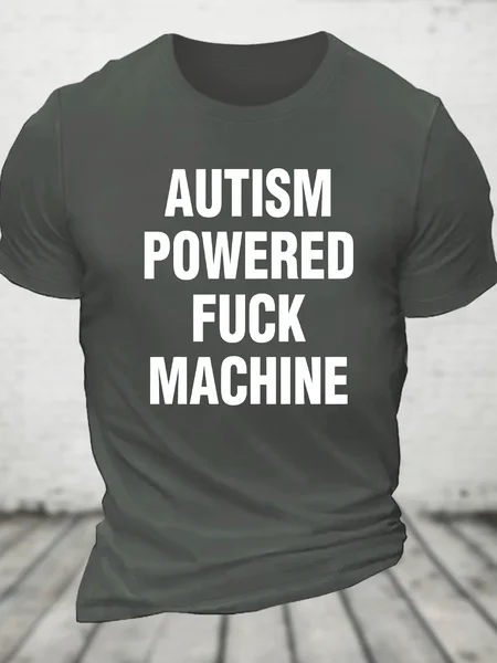 

Autism Powered F Machine Cotton T-Shirt, Deep gray, T-shirts