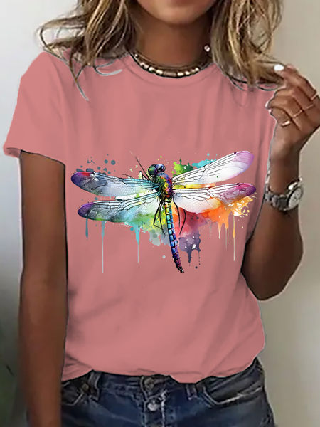 

Dragonfly Cotton T-Shirt, Orange pink, T-shirts
