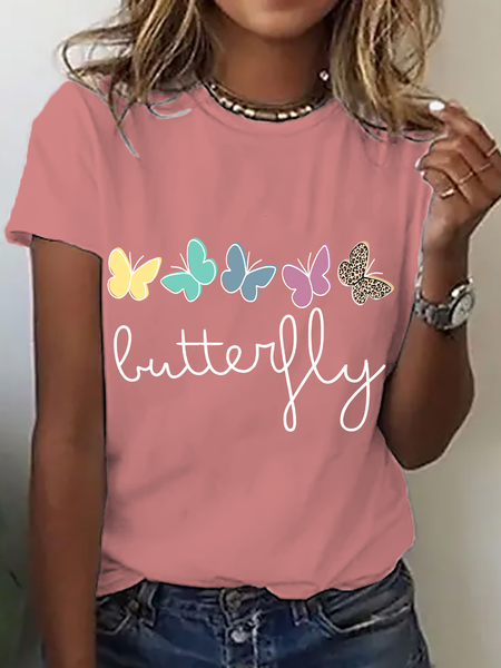 

Buttery Fly Cotton T-Shirt, Orange pink, T-shirts