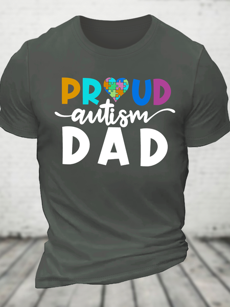 

Proud Autism Dad Cotton T-Shirt, Deep gray, T-shirts