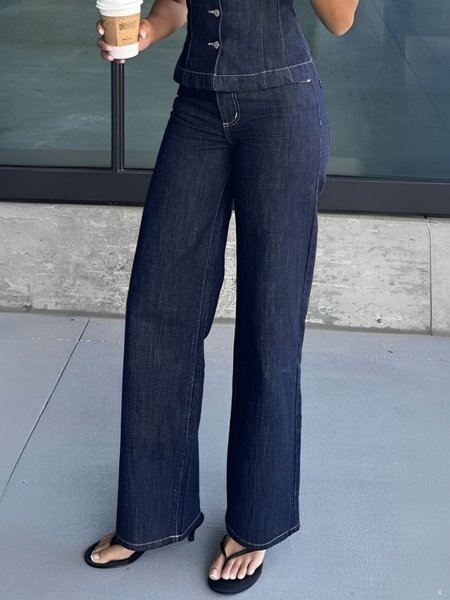 

Denim Casual Plain Jeans, Denim blue, Jeans