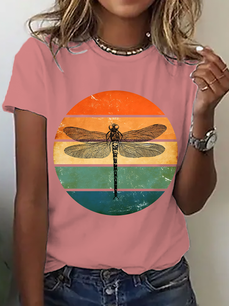 

Vintage Dragonfly Cotton T-Shirt, Orange pink, T-shirts