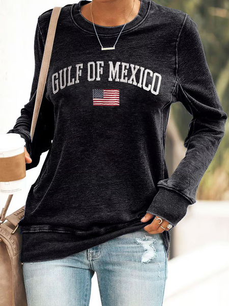 

Women'S Gulf Of Mexico Print Sweatshirt, Black, Hoodies&Sweatshirts
