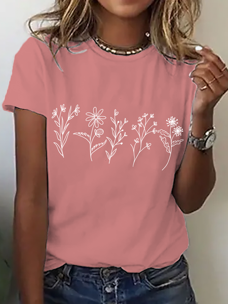

Wildflower Cotton T-Shirtw, Orange pink, T-shirts