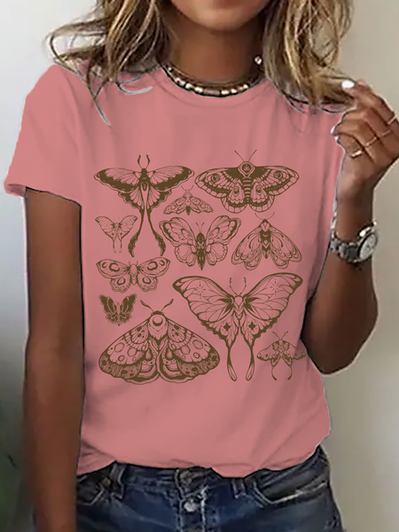 

Vintage Butterfly And Moth Cotton T-Shirt, Orange pink, T-shirts