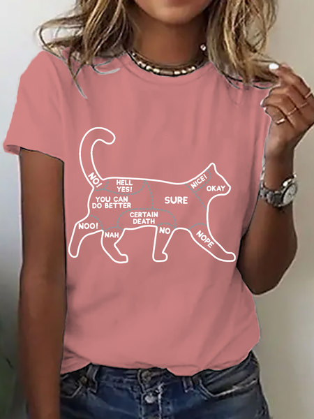 

Cat Petting Chart Cotton T-Shirt, Orange pink, T-shirts