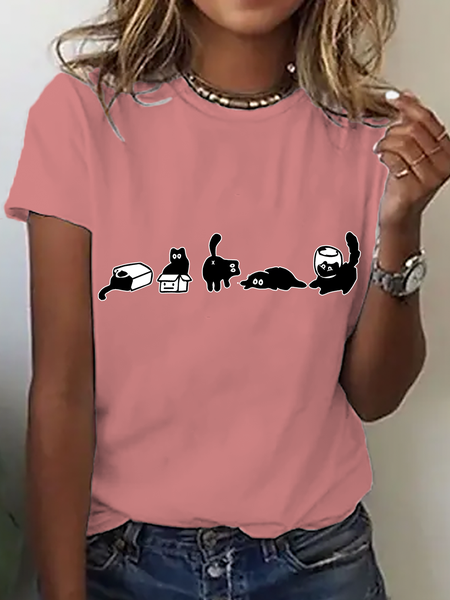 

Five Mood Cats Cotton T-Shirt, Orange pink, T-shirts