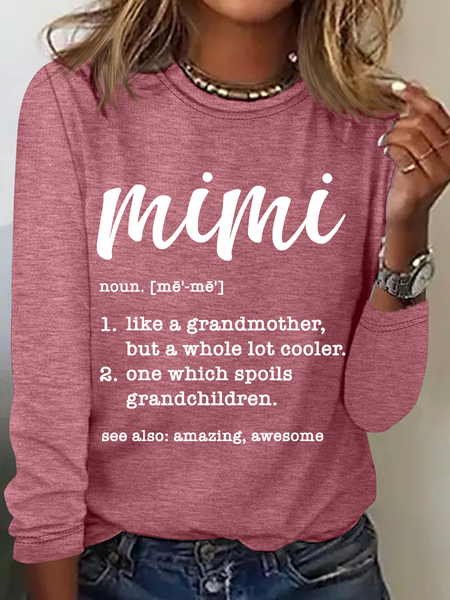 

Mimi Definition Grandma Definition Casual Long Sleeve Shirt, Watermelon, Long sleeves