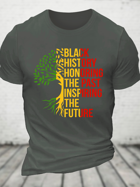 

Black History Honoring The Past Inspiring The Futu Cotton T-Shirt, Deep gray, T-shirts