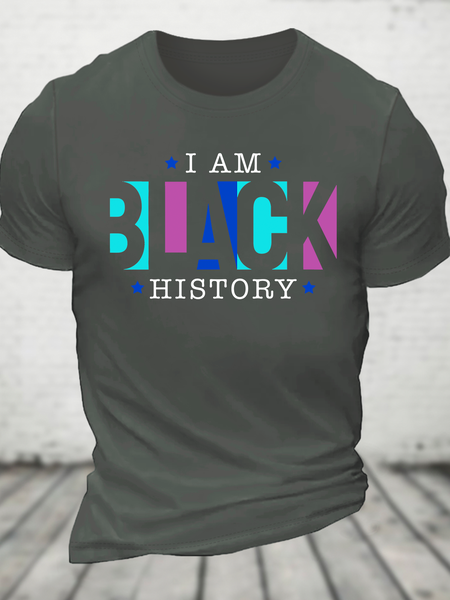 

I Am Black History Cotton T-Shirt, Deep gray, T-shirts