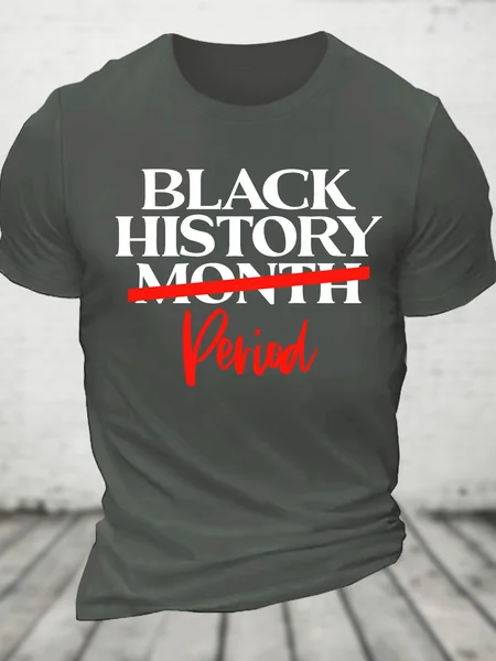 Black History Month Period Cotton T-Shirt, Deep gray, T-shirts