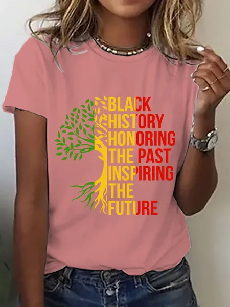 

Black History Honoring The Past Inspiring The Futu Cotton T-Shirt, Orange pink, T-shirts