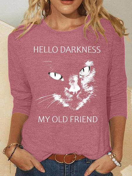 

Hello Darkness Casual Long Sleeve Shirt, Watermelon, Long sleeves
