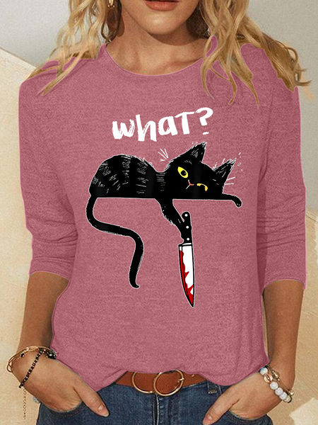 

Cats What Casual Long Sleeve Shirt, Watermelon, Long sleeves