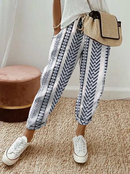 

Women's Geometric Ankle Pants Pant Casual Spring/Fall Trousers, As picture, Pants