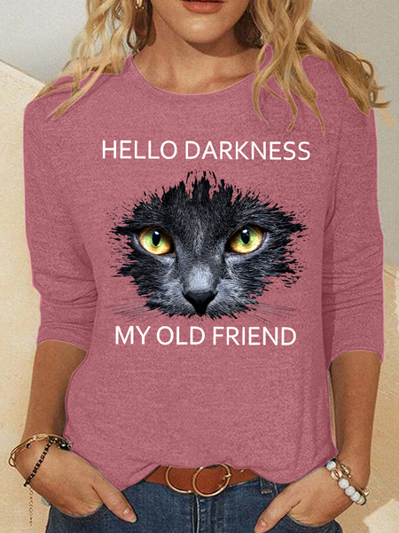 

Hello Darkness My Old Friend Casual Long Sleeve Shirt, Watermelon, Long sleeves