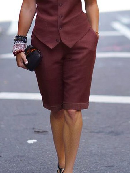 

Urban Plain Straight Shorts, Red brown, Shorts