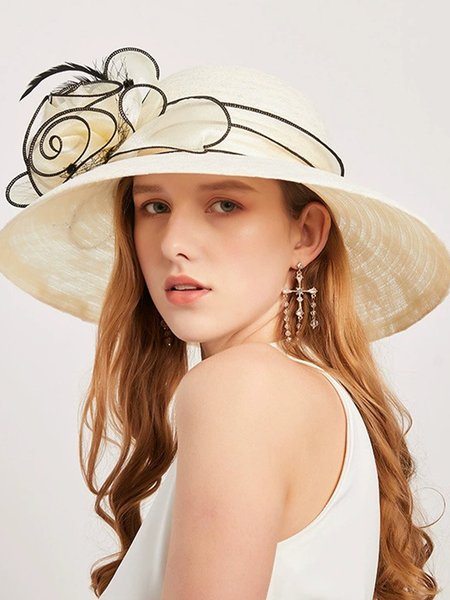 

Elegant Floral Visor, Off white, Hats