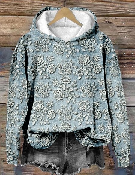 

Vintage Loose 3D Printing Hoodie Hoodie, As picture, Hoodies&Sweatshirts