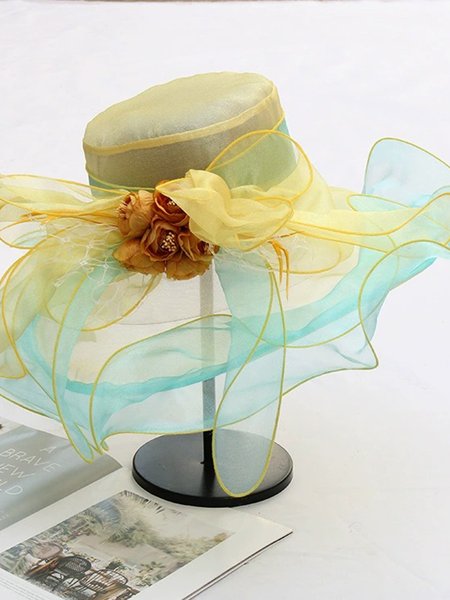 

Elegant Floral Visor, Yellow, Hats