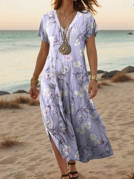 

Regular Fit Casual Dress With No Belt, As picture, Dresses