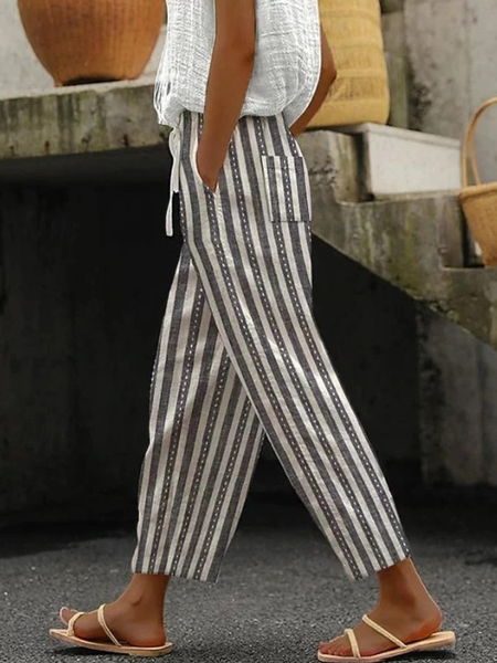 

Casual Regular Fit Cotton Pants, White, Pants