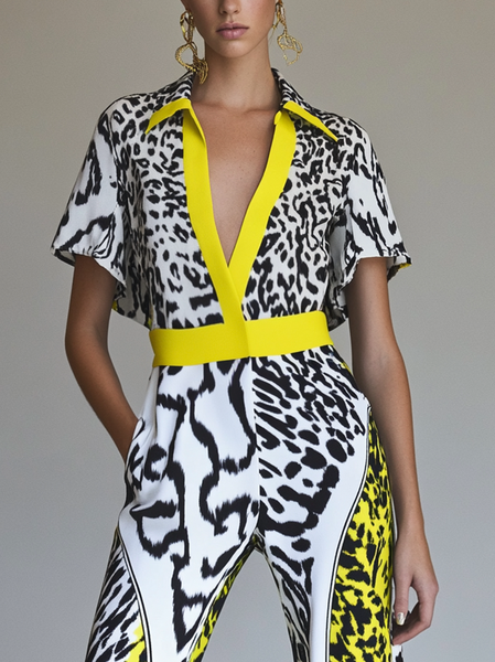 

Urban Animal Print Printing Blouse, As picture, Blouses and Shirts