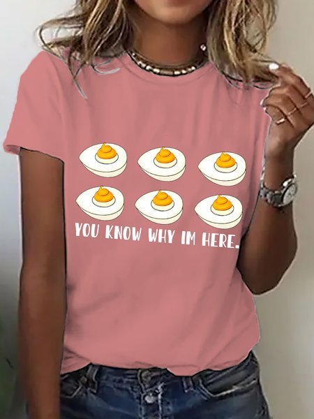 

Casual Easter (Egg) Crew Neck Short Sleeve T-shirt, Orange pink, T-shirts