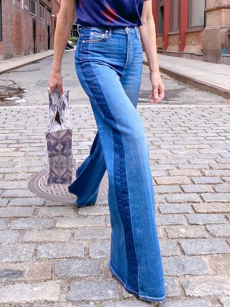 

Denim Color Block Casual Jeans, Denim blue, Jeans