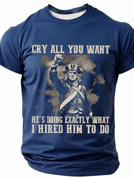 

Men 'Cry All You Want He's Doing Exactly What I Hired Him To Do.' Sarcasm Short Sleeve T-Shirt, Navyblue, T-shirts